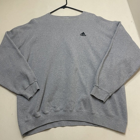 Adidas Sweatshirt Crewneck Pullover Grey Size XLarge Vintage Flag Tag - Picture 1 of 8